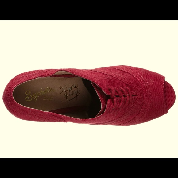 Anthro Seychelles Eternity Red Lace Up Bootie - Picture 4 of 12